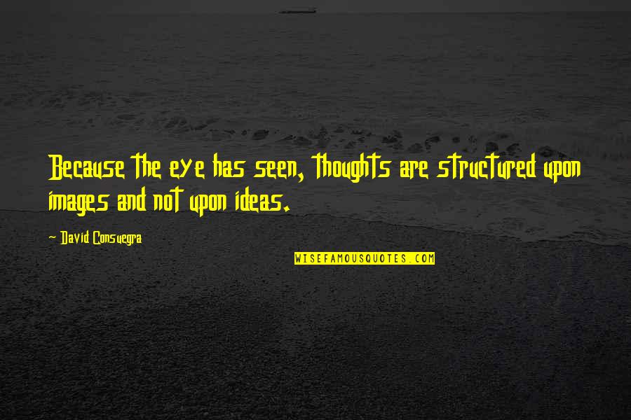 Ideas And Thoughts Quotes By David Consuegra: Because the eye has seen, thoughts are structured