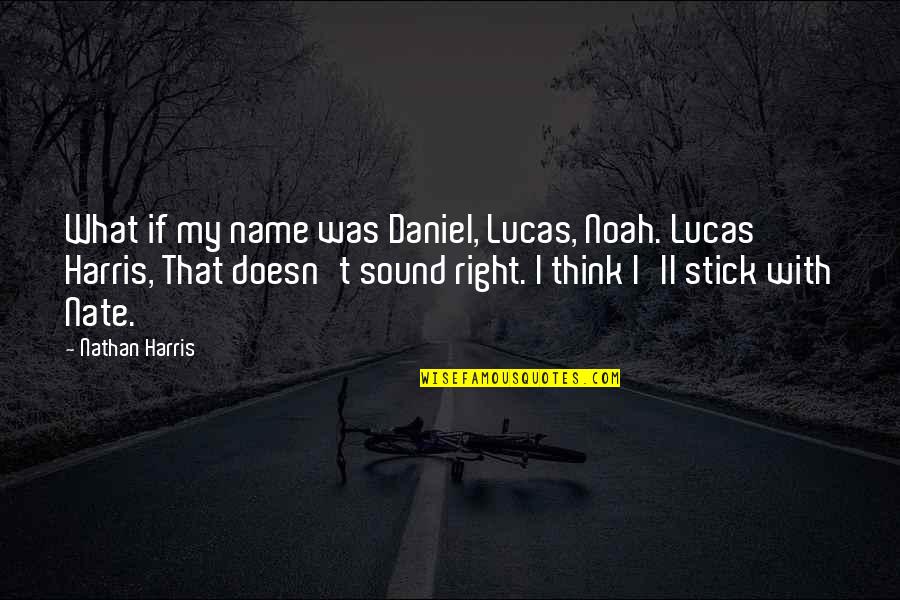 If You Think You Are Right Quotes By Nathan Harris: What if my name was Daniel, Lucas, Noah.