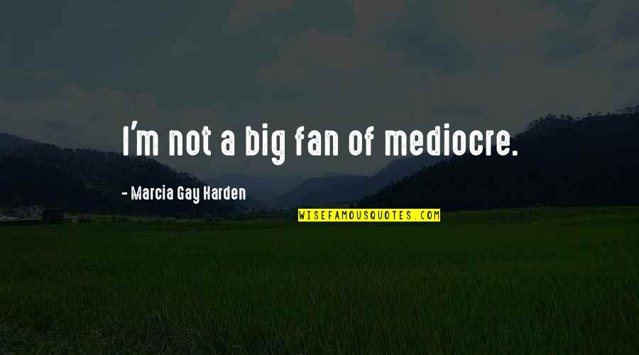 Ignazios Westport Quotes By Marcia Gay Harden: I'm not a big fan of mediocre.