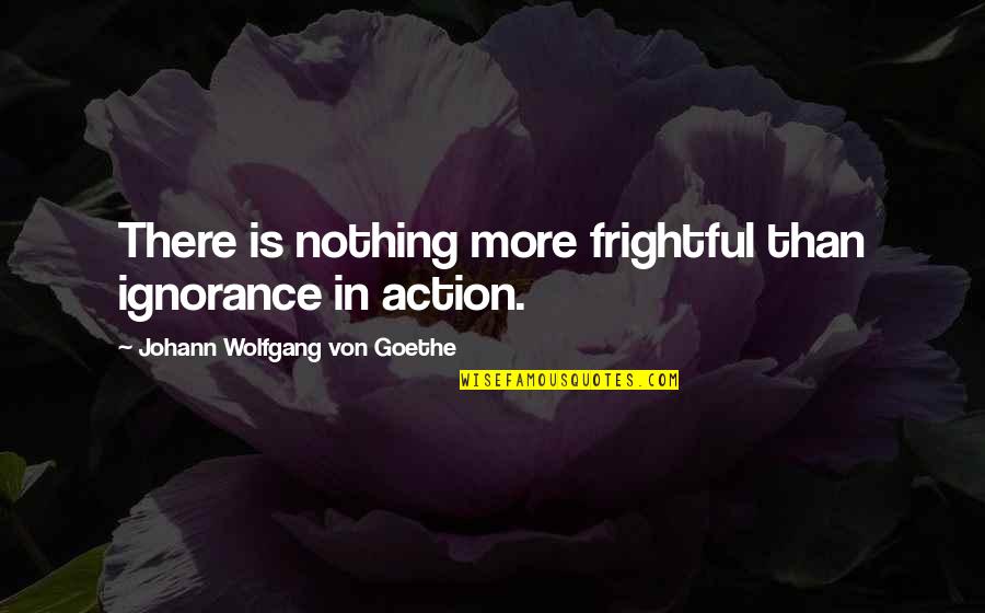 Ignorance And Prejudice Quotes By Johann Wolfgang Von Goethe: There is nothing more frightful than ignorance in