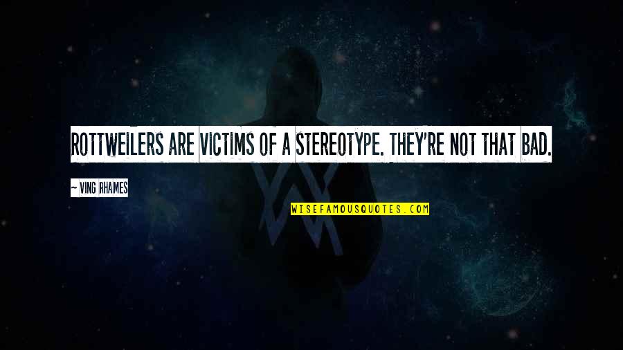 Ikewakidrum Quotes By Ving Rhames: Rottweilers are victims of a stereotype. They're not