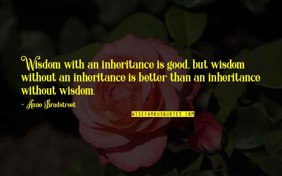 Ilija Bircanin Quotes By Anne Bradstreet: Wisdom with an inheritance is good, but wisdom