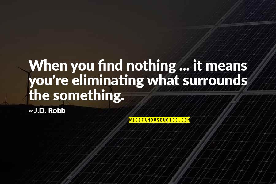 Illimited Quotes By J.D. Robb: When you find nothing ... it means you're