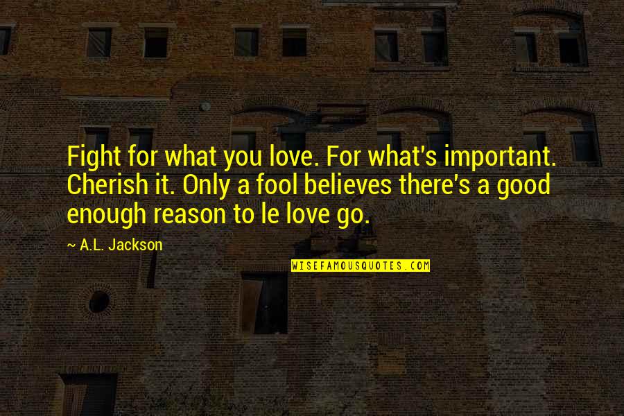 Im A Proud Teacher Quotes By A.L. Jackson: Fight for what you love. For what's important.