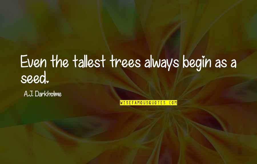 I'm Always A Failure Quotes By A.J. Darkholme: Even the tallest trees always begin as a