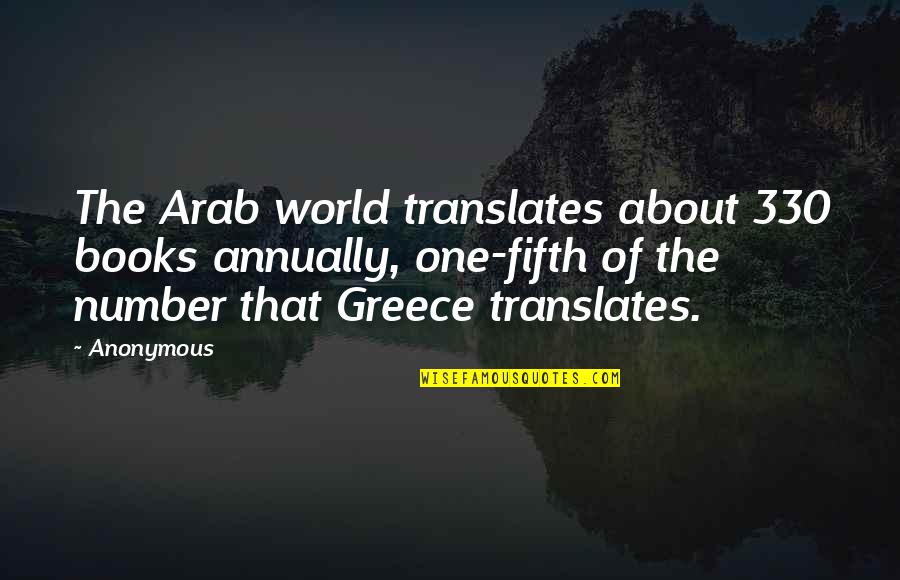 I'm Glad Your Mine Again Quotes By Anonymous: The Arab world translates about 330 books annually,