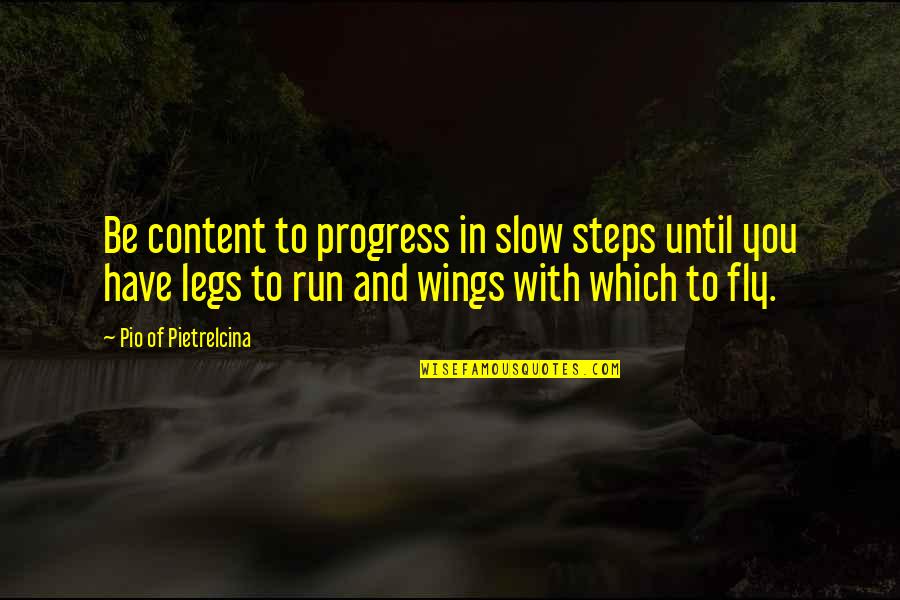 I'm Out Of Patience Quotes By Pio Of Pietrelcina: Be content to progress in slow steps until