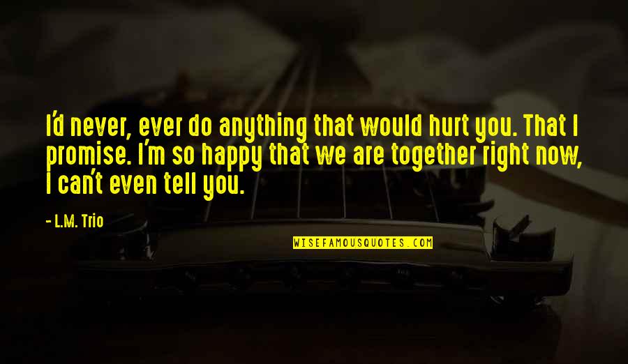 I'm So Happy Right Now Quotes By L.M. Trio: I'd never, ever do anything that would hurt