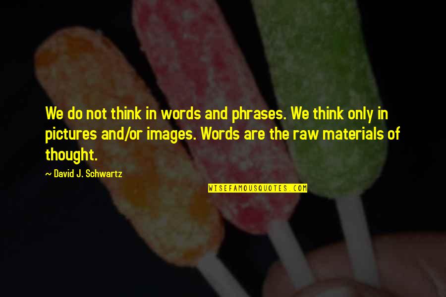 Images And Quotes By David J. Schwartz: We do not think in words and phrases.