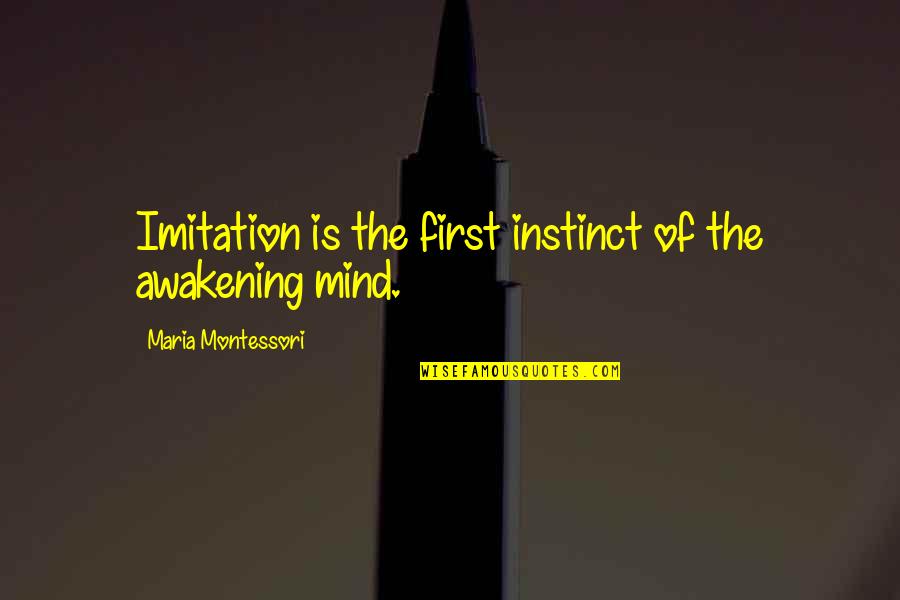 Imitation Quotes By Maria Montessori: Imitation is the first instinct of the awakening