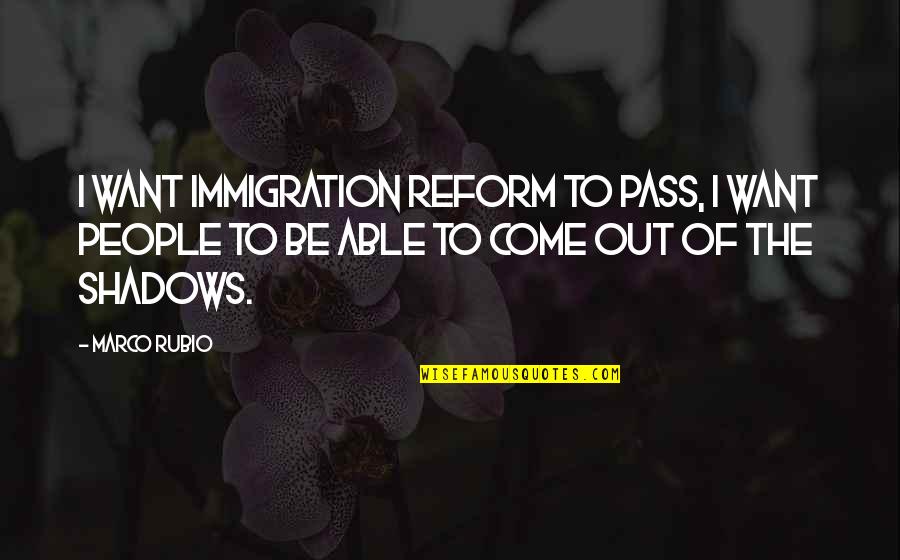 Immigration Reform Quotes By Marco Rubio: I want immigration reform to pass, I want