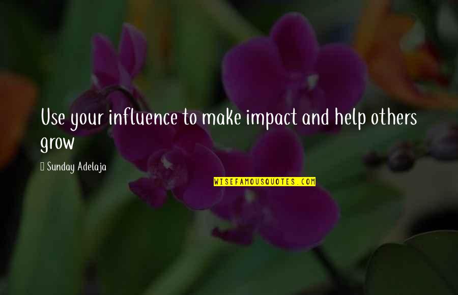 Impact On Others Quotes By Sunday Adelaja: Use your influence to make impact and help