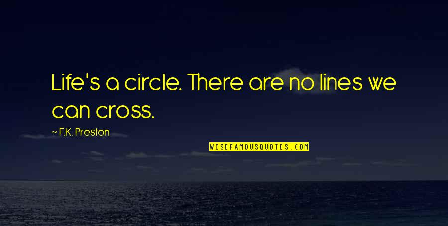 Importance Of Friendship In Marriage Quotes By F.K. Preston: Life's a circle. There are no lines we