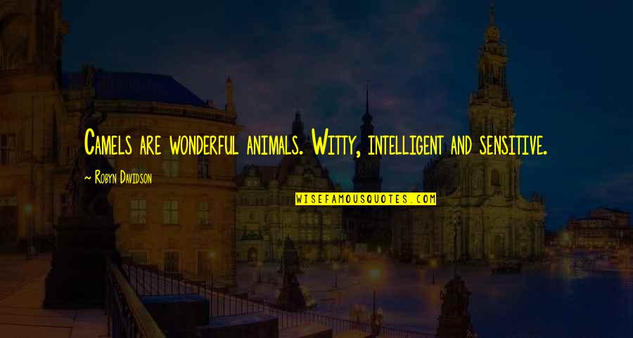 Important Sad Quotes By Robyn Davidson: Camels are wonderful animals. Witty, intelligent and sensitive.