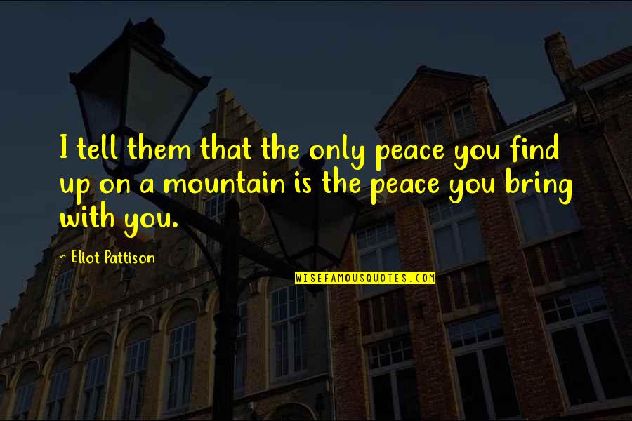 Impressed By Someone Quotes By Eliot Pattison: I tell them that the only peace you