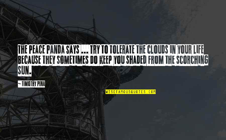 In Life Sometimes Quotes By Timothy Pina: The Peace Panda Says ... Try to tolerate