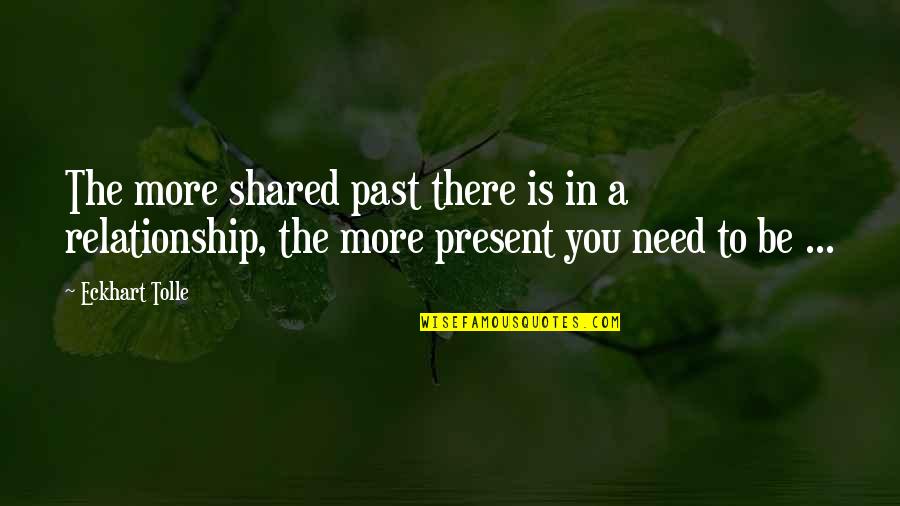 In Relationship Quotes By Eckhart Tolle: The more shared past there is in a