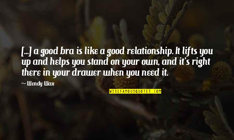 In Relationship Quotes By Wendy Wax: [...] a good bra is like a good