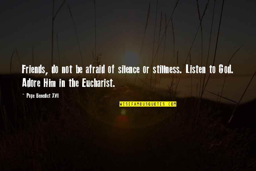 In Stillness Quotes By Pope Benedict XVI: Friends, do not be afraid of silence or