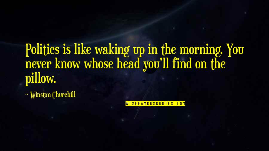 In The Morning Quotes By Winston Churchill: Politics is like waking up in the morning.