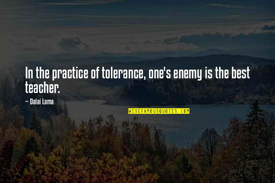 Incapability Synonym Quotes By Dalai Lama: In the practice of tolerance, one's enemy is