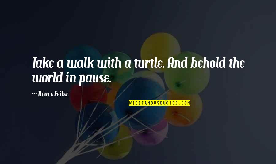 Incaviglia White Denim Quotes By Bruce Feiler: Take a walk with a turtle. And behold