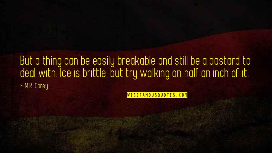 Inch'on Quotes By M.R. Carey: But a thing can be easily breakable and