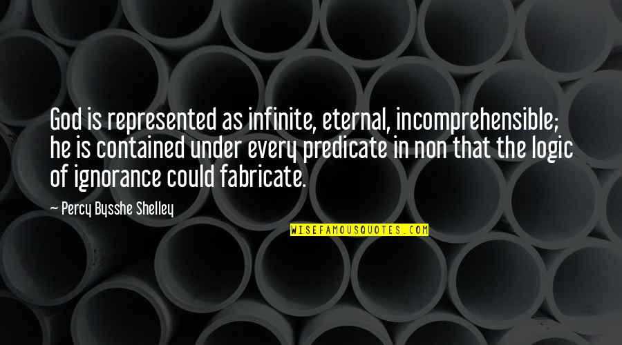 Incomprehensible Quotes By Percy Bysshe Shelley: God is represented as infinite, eternal, incomprehensible; he