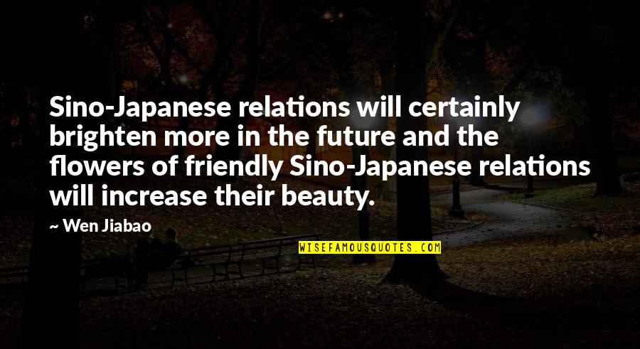 Increase In Quotes By Wen Jiabao: Sino-Japanese relations will certainly brighten more in the