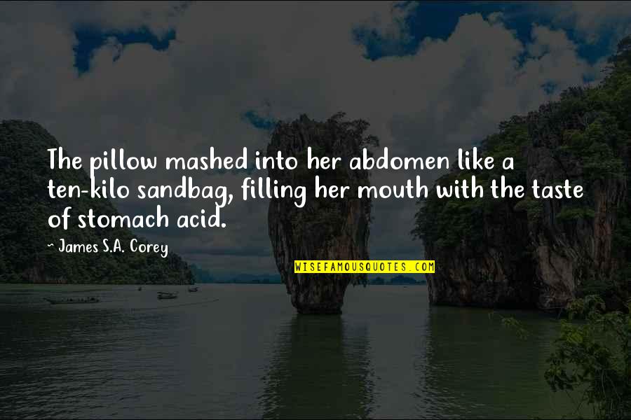 Indisciplined Quotes By James S.A. Corey: The pillow mashed into her abdomen like a