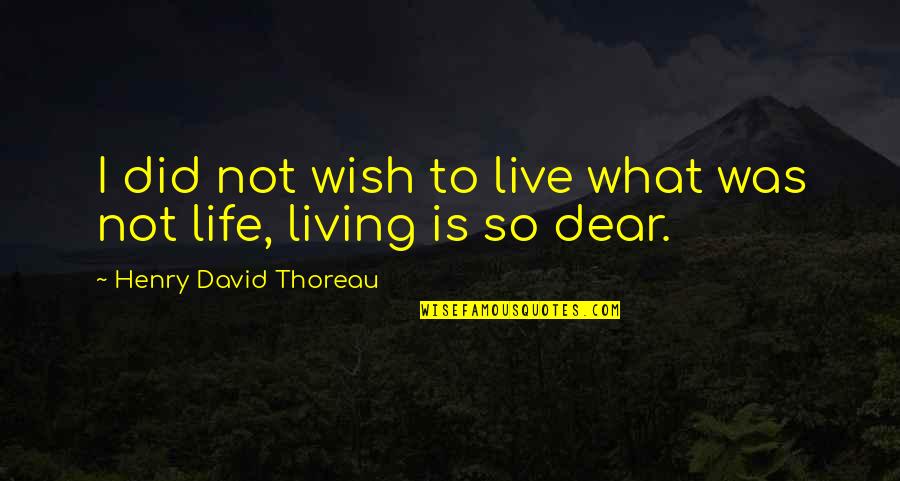 Individualism Quotes Quotes By Henry David Thoreau: I did not wish to live what was