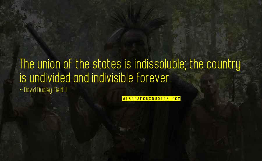 Indivisible Quotes By David Dudley Field II: The union of the states is indissoluble; the