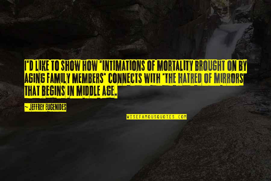 Indolente Rae Quotes By Jeffrey Eugenides: I'd like to show how 'intimations of mortality