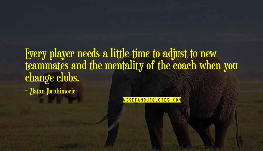 Infancia Feliz Quotes By Zlatan Ibrahimovic: Every player needs a little time to adjust