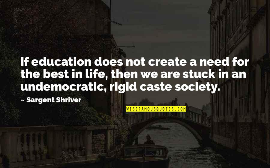 Inglorious Brad Quotes By Sargent Shriver: If education does not create a need for