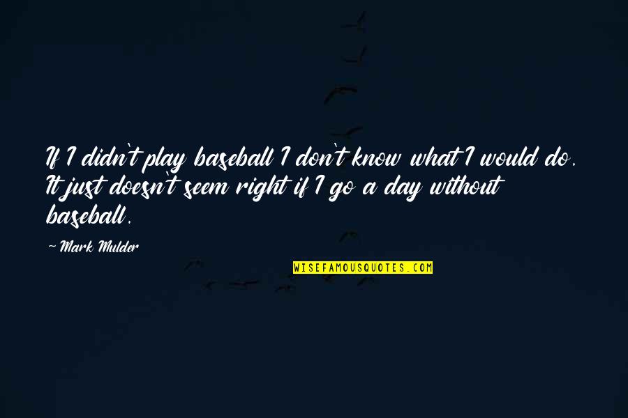 Innovated Vapors Quotes By Mark Mulder: If I didn't play baseball I don't know