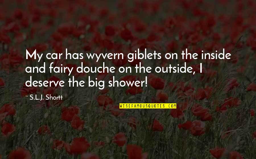 Inside Car Quotes By S.L.J. Shortt: My car has wyvern giblets on the inside