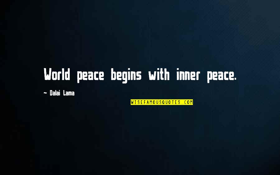 Inspirational Dalai Lama Quotes By Dalai Lama: World peace begins with inner peace.