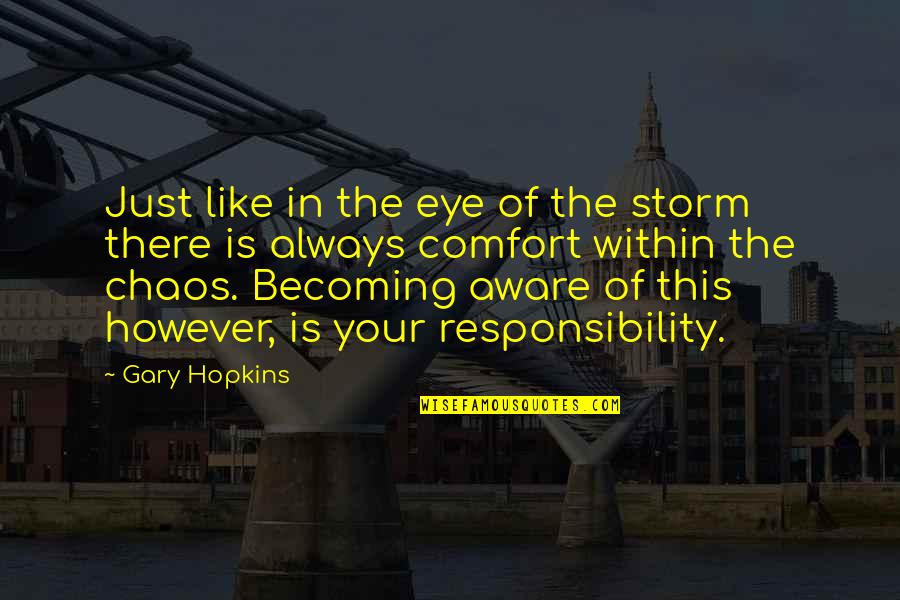 Inspirational Holy Spirit Quotes By Gary Hopkins: Just like in the eye of the storm