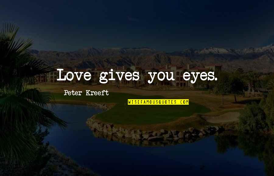 Inspirational Spirituality Quotes By Peter Kreeft: Love gives you eyes.