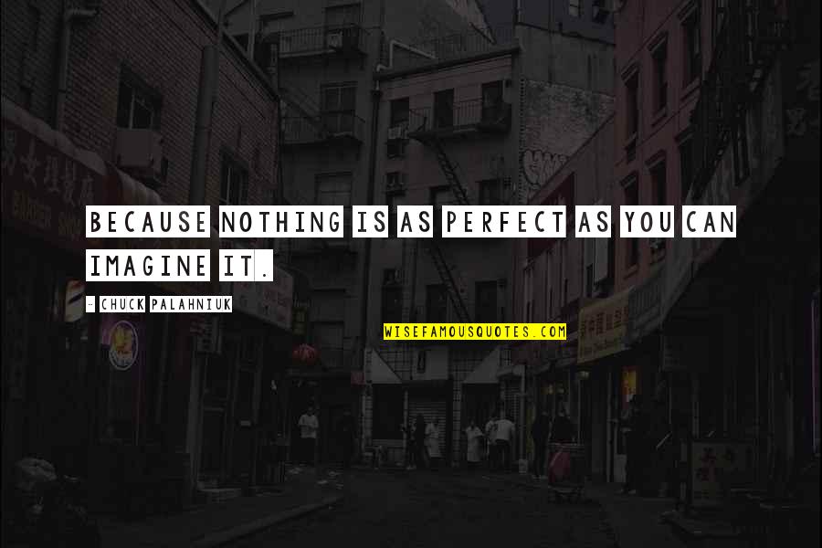 Instagram Reel Quotes By Chuck Palahniuk: Because nothing is as perfect as you can