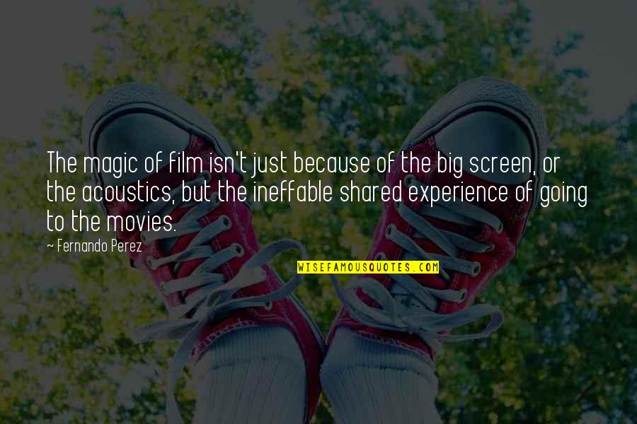 Instincual Quotes By Fernando Perez: The magic of film isn't just because of