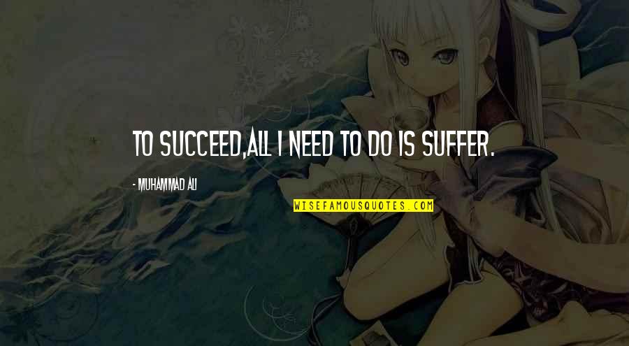 Integrationist Approach Quotes By Muhammad Ali: To succeed,all I need to do is suffer.