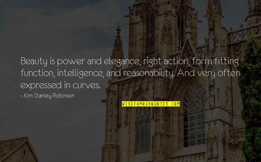 Intelligence Over Beauty Quotes By Kim Stanley Robinson: Beauty is power and elegance, right action, form