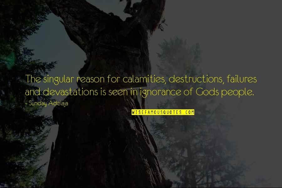 Intelligentsia Cup Quotes By Sunday Adelaja: The singular reason for calamities, destructions, failures and