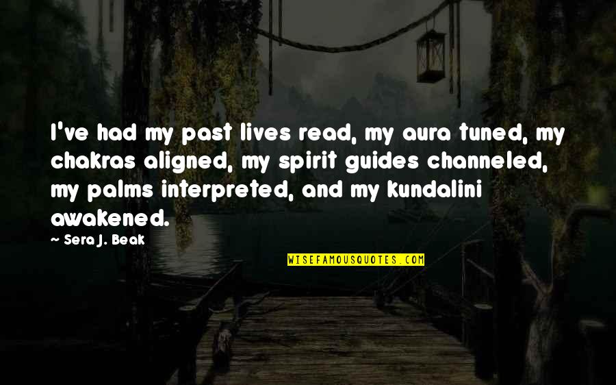Interpreted Quotes By Sera J. Beak: I've had my past lives read, my aura