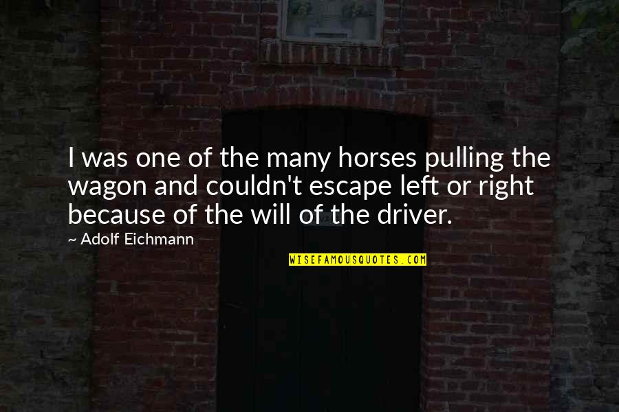 Interrelatedness Def Quotes By Adolf Eichmann: I was one of the many horses pulling