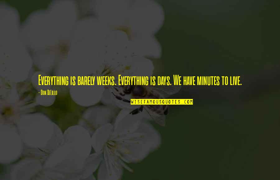 Intimiteit En Quotes By Don DeLillo: Everything is barely weeks. Everything is days. We