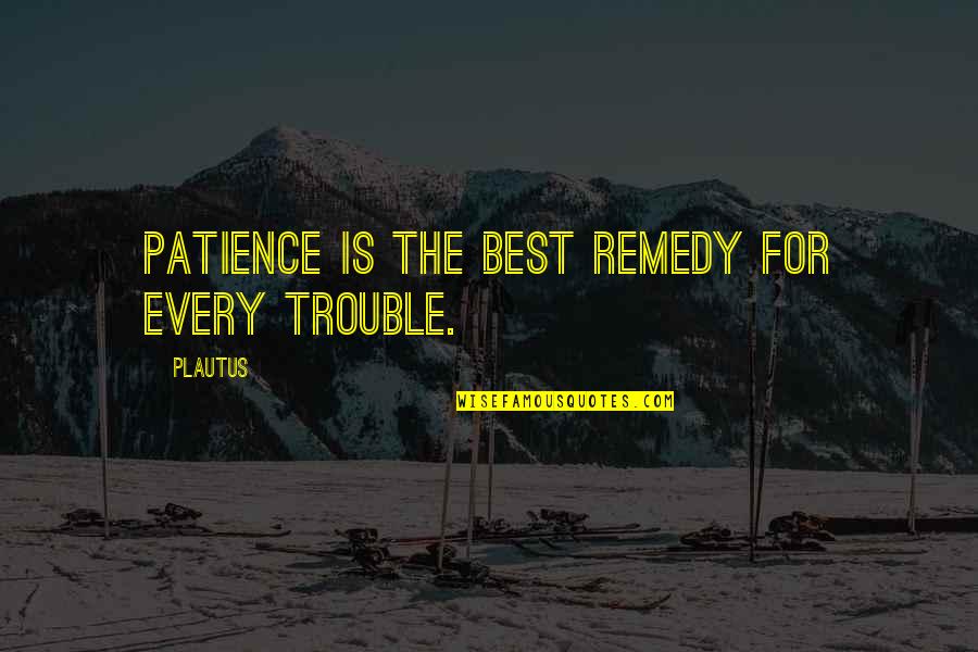 Intj Inspirational Quotes By Plautus: Patience is the best remedy for every trouble.