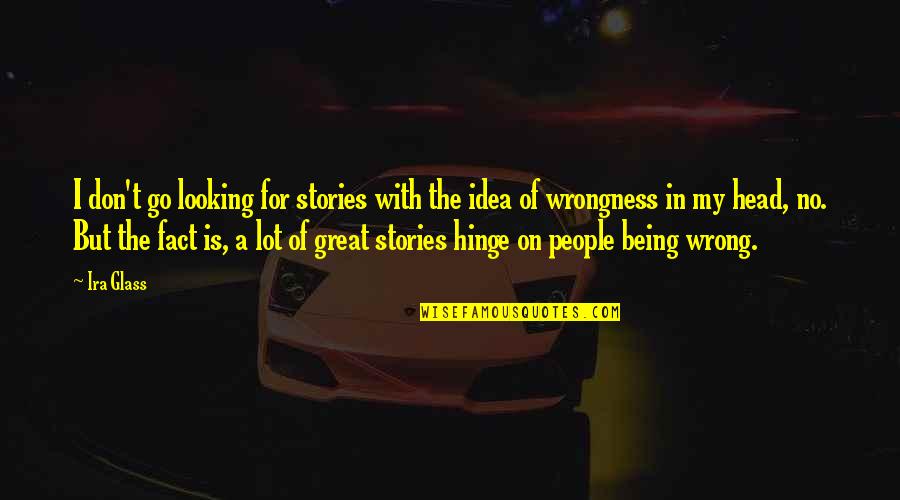 Into The Looking Glass Quotes By Ira Glass: I don't go looking for stories with the